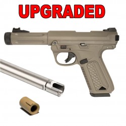 Pistola AAP01 tan + cañón Dual Bore + Goma Modify by Fijo Custom